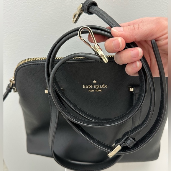Kate Spade Black Handbag with gold hardware. Crossbody Strap included. - Picture 10 of 16